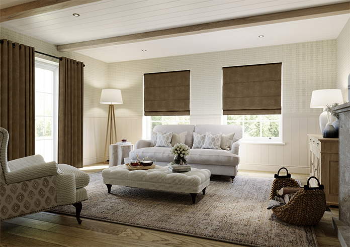Faux Suede, Mocha - Roman Blind - Image 7
